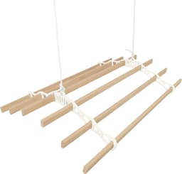 Kledingrek Plafond Katrol - Ivoor– 0.9m 6-lat plafond wasrek — thumbnail 4