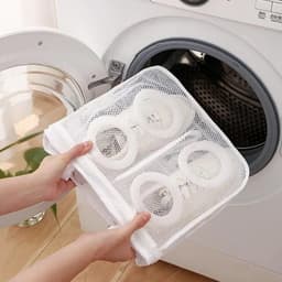 Waszak - Schoenenzak - Waszak voor schoenen - Wasnet - Wasmachine net - Wasnet Met Rits - Was tassen - Wit - LOUZIR — thumbnail 1