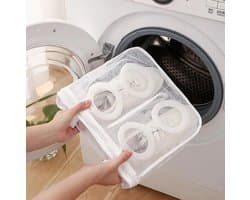 Waszak - Schoenenzak - Waszak voor schoenen - Wasnet - Wasmachine net - Wasnet Met Rits - Was tassen - Wit - LOUZIR — afbeelding 1