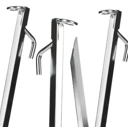 4x grote tentharingen van staal met V-profiel en ring - robuuste haringen voor bescherming tegen storm - grondanker - trampolinebevestiging - luifelbeveiliging - 38 cm lengte — thumbnail 5