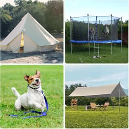 4 stuks grondankers om in te schroeven - koudgewalst staal - voor trampoline schommel tenten hond met boren riemen — thumbnail 3