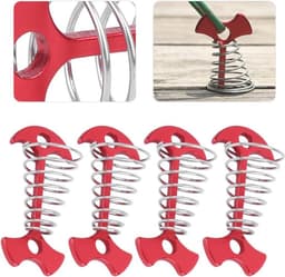Grondanker voor Buiten Kamperen - 4 Stuks Aluminiumlegering Spiraal Grondpen met Touw Gesp — thumbnail 2
