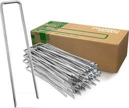 Anti-Roest Stalen Grondankers Voor Harde Grond - 100 Stuks - 200 mm Lang 25 mm Breed Ø 3.8 mm — thumbnail 1