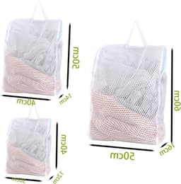 Set van 3 Herbruikbare Waszakken voor de Wasmachine met Handvatten, Ideaal voor Ondergoed, Truien en Sjaals - Blauwe Wasnetten voor Delicate Kleding — thumbnail 3