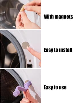 3 Stuks - wasmachine deurhouder - Deurhouder Wasmachine - Wasmachine Deurstopper - Deurhouder voor Wasmachinedeur - Slijtvast Ventilatierooster - ABS - Voorkomt Muffe Geuren - Siliconen Schokdemper Sorteersysteem voor Voorladers — thumbnail 4
