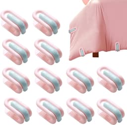 Dekbed Clips,Anti-Slip Gekussende Dekbedclips - 12 Stuks Herbruikbare Beddengoed Klemmen - Beddengoed Houder Klemmen Voor Thuis Slaapkamer En Hotel — thumbnail 1