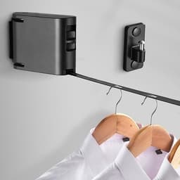 Intrekbare Waslijn - Wand Waslijn - Kleding Drogen - Ruimtebesparend Ontwerp - 42 m - Zwart — thumbnail 3