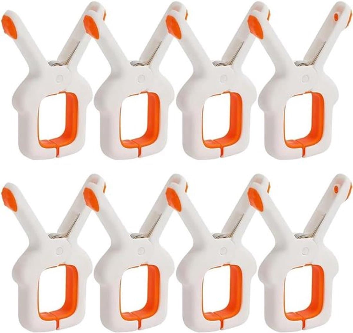 - Strandlaken Clips - Plastic Clip - Winddicht - Grote Wasserij - Kleding Pins - Zwembad Handdoek Haringen - Geschikt voor Ligbedden en Zwembad Stoelen - Heldere Kleur - Familie Pack - 8 Stuks — afbeelding 1