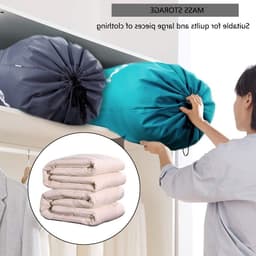 Set van 2 Waszakken 120 Liter voor Vuile Was, Grote Vouwbare Wasmand, Opbergzak voor Reis en Thuisgebruik, 61 x 92 cm Grijs/Blauw — thumbnail 5