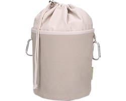 SnelShoppen - Extra Grote Canvas Klammenzak met 2 Carabiners voor 200 Klemmen, Robuust Taupe Grijs, Ideaal voor Droogrek of Camping