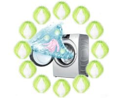 SnelShoppen - 12pcs Herbruikbare Dierenharen Verwijderaar, Wasmachine Lintballen, Kattenharen Verwijderaar, Nylon en Plastic, Groen, Perfect voor Wass