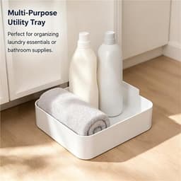 Lekbak Wasmachine - 4-Delige Set - Wateropvangbak - Opvangbak - Universele Wasmachine Lekbak - Afvoerbak Voor Wasmachines - 17.8 × 17.8 × 5 Cm - Eenvoudig Te Installeren - Afvoerbak - Geschikt Voor Appartementen, Garages En Huurwoningen - Wit — thumbnail 2