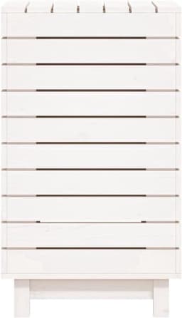 Wasmmand – Wasbak – Wascontainer – Mand Voor Wasgoed – Waskorf – Massief Dennenhout – Ruim Formaat 44x44x76 cm – Afdekbare Deksel & Wandmontage — thumbnail 4