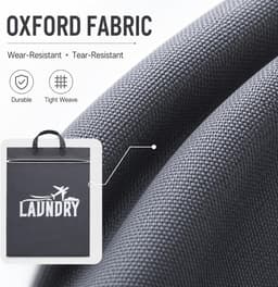 SnelShoppen - Waszakken voor op reis set van 2, Oxford-stof, opvouwbare waszak voor vuile was, waterafstotende opbergtas voor kleding, schoenen en cos — thumbnail 5