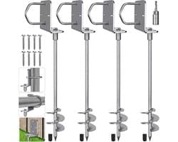 SnelShoppen - Multi-purpose Grondankers - Schroefbare Spiral Grondankers - 45cm - Ideaal voor Trampolines, Schommels, Carports en Meer - Volledig Gela