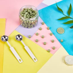 Pakket van 300 wasbolletjes voor het maken van waxzegels met 4 theelichten en 2 smeltlepels (groen) — thumbnail 2
