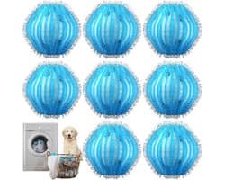 SnelShoppen - Hair Remover Voor Wasmachine, Haar Vangsysteem Voor Wasmachine, Effectieve Haar Verwijder Balls Voor Dierenhaar, Soft Nylon, Blauw, Voor