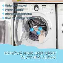 SnelShoppen - Hair Remover Voor Wasmachine, Haar Vangsysteem Voor Wasmachine, Effectieve Haar Verwijder Balls Voor Dierenhaar, Soft Nylon, Blauw, Voor — thumbnail 4