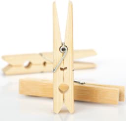 SnelShoppen - 100x XXL Bamboe Wasknijpers - Grote Houten Klammen met Sterke Metaalveer - Onbehandeld Bamboe Klammen van 9.5 cm voor Was, Knutselen en — thumbnail 2