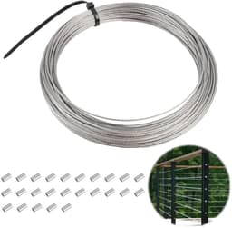 SnelShoppen - Rvs Draad Kabel 25 m 1 mm 7x7 Sterkte 304 Roestvrij Staal Kabel Voor Clothesline, Balkon, Tuin, Patio, DIY Projecten, Zonder Sheath — thumbnail 5