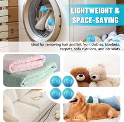 SnelShoppen - Tierhaarentferner Wasmachine, Lint Ball voor Wasmachine, 12 Stuks 3.5 cm Blauw, Hoge Efficiëntie Tegen Dierlijke Haren en Pluis, Vermind — thumbnail 4