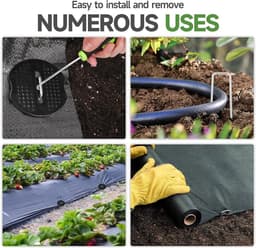 SnelShoppen - Weed Cloth Ground Anchors 100pcs + 100 Washers - Anti-Roest Gegalvaniseerde Grondankers voor Tuin, Kunstgras, Mulch, Camping — thumbnail 5