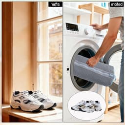 Dikke Waszakken voor Schoenen - Herbruikbare Waszakken met Verborgen Rits voor 360° Reiniging, Geschikt voor Diverse Schoenen en Maten — thumbnail 3
