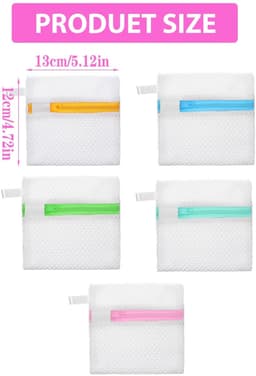 Dailygoods - 10 mini-wasnetten, waszakken met antiaanbaklaag voor wasmiddelcapsules, duurzame opbergzakken van polyester voor geurparels, wasorganizer voor reizen, ter bescherming van gevoelige stoffen — thumbnail 3