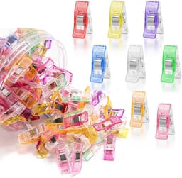 Verpakking van 80 plastic naaiclips, multifunctionele ABS-bijlvormige klemmen met maatverdeling, clips voor quilten, breien, haken en knutselen, ophangclips voor stof, papier en banden. — thumbnail 1