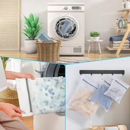 Dailygoods - 2 waszakken voor schoenen en waszak, schoenenzak met ritssluiting, microvezel, schoenbescherming, wasnet voor wasgoed, kleding, ondergoed — thumbnail 4