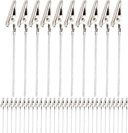 Foto Clips - Klemmen Set - Decoratie Maken - Stevige Metalen Staken - 15 cm Hoog - Zilverkleurig — thumbnail 1