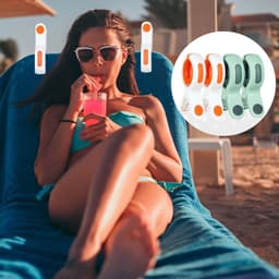 8 stuks - Wasknijpers - Strandhanddoekclips - Sterke winddichte dekenclips - Plastic clips - Kledingclips - Winddichte clips - Oranje en groen - Geschikt voor zonnebaden ligstoelen bij het zwembad zware kleding dekbedden en lakens — thumbnail 5