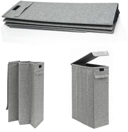 Dailygoods - 20 cm Smalle Wasmand met Deksel - 50L Opbergbox Grijs — thumbnail 5