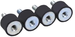Dailygoods- Rubber Buffers 4x - Trillingsdempers Wasmachine - Trillingsdempers Airco - Trillingsdempers Warmtepomp - Zwart/Zilver - M6 Draaddiameter 6 mm — thumbnail 1
