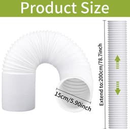 Dailygoods- Afvoerslang 150 mm Flexibel - Ventilatieslang - Verlengslang - Afvoerslang Droger - Afvoerslang Airco - Hoogwaardig PP Materiaal — thumbnail 2