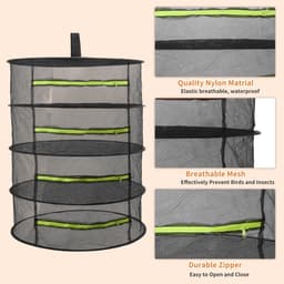 Dailygoods- Kruidendroogrek 4-laags - Opvouwbaar Droognet - Duurzaam Netstof - Voor Kruiden/Bloemen - Ideaal voor Tuinders - Stabiliteit bij Volledige Belasting - Planten Droger — thumbnail 3