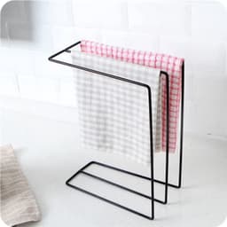 Dailygoods- Droogrek Roestbestendig - Handdoekrek Keuken - Handdoekhouder Badkamer - Staand Ontwerp - Drie Rijen Hangers - Duurzaam Ijzer — thumbnail 2