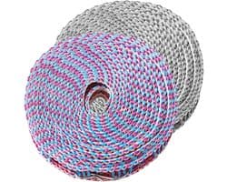 Waslijn Set - Droogtouw - Kleding Drogen - Winddicht Ontwerp - 2 x 5 Meter - N.v.t.