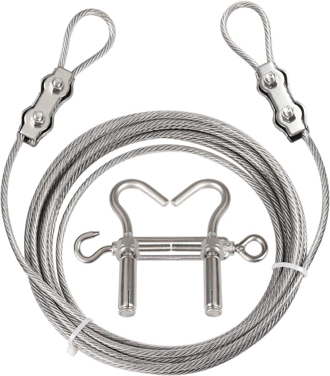 Waslijn - Kledinglijn Ophangkoord - Kleding Drogen - Windproof RVS Kabel - 3 meter - Zilver — afbeelding 1