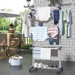 Droogtoren - Wasdroger rek - Kleding Drogen - 6 Inklapbare Vleugels - 50 x 75 x 171 cm - Grijs — thumbnail 2