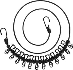 Draagbare Waslijn - Reis Waslijn - Kleding Drogen - Inclusief Clips - Tot 3.6m - Zwart — thumbnail 1