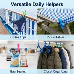8 stuks handdoekklemmen voor strandstoelen, groot, winddicht, strandhanddoekclips, sterke handdoekklemmen voor ligstoelen, badhanddoek, beddengoed, kleding, multifunctionele handdoekclips — thumbnail 2
