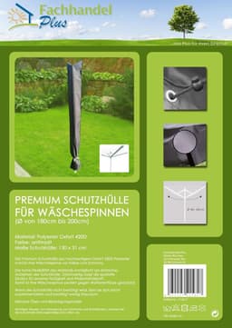 Droogmolen Beschermhoes - Drogerhoes - Droger Beschermen - Waterafstotend Oxford 420D - 130 x 31 cm - Antraciet — thumbnail 2