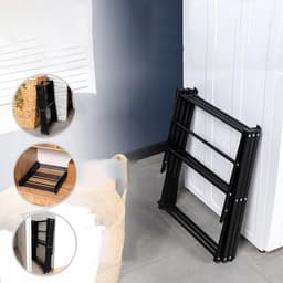 Droogrek - Kledingrek - inklapbaar en opvouwbaar - breedte verstelbaar 40-71 cm - 6 lagen met 11 stangen - compact en draagbaar - geschikt voor badkamer en kamperen — thumbnail 2