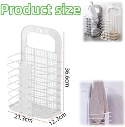 2 stuks Opvouwbare manden - Wasmand - Speelgoedmand - Toiletartikelenmand - Badkamerwasmand - Hangende opvouwbare mand - Inclusief haken - Voor vuile was, speelgoed, toiletartikelen, schrijfwaren, groenten (36,6*23,3 cm - Diverse kleuren) — thumbnail 5