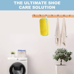 Wasmachine 2 Delen (grijs/Geel), Herbruikbare Sneaker Waszak met rits voor het wassen van schoenen, waszak Mesh schoenen — thumbnail 5