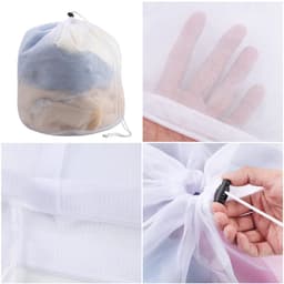 Wasnetten voor Wasmachine, Herbruikbaar Wasnet met Trekkoord Fijne Mesh Waszakken Waszak Wasmachine voor Beha Ondergoed Sokken Blouse — thumbnail 5