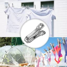 20 stuks broeikasclips, tuinclips, plantenclips, roestvrij stalen plantenhouderklemmen, sterke grip, film, schaduwnet, stokclip, wasknijpers (5,5 x 1 cm) — thumbnail 3