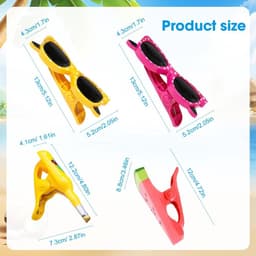 4 stuks strandhanddoekclips, grote draagbare grappige wasknijpers voor ligstoelen, winddichte handdoekklemmen voor strand, tuin, zwembad of ligstoel — thumbnail 5
