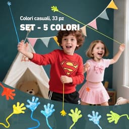 33 stuks kleurrijke intrekbare gekke handen voor kinderen - Verjaardagsfeestcadeaus — thumbnail 4